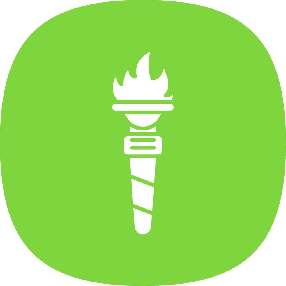 Torch Glyph Curve Icon vector