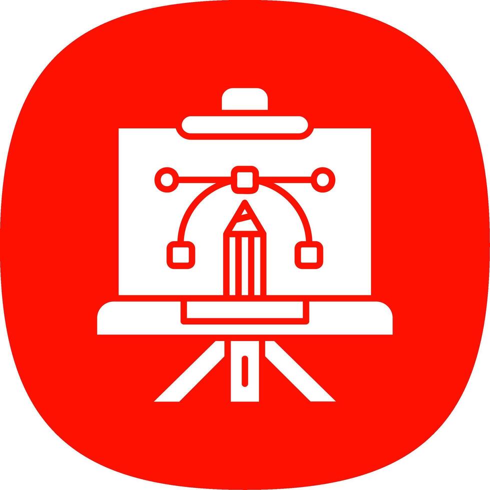 Canvas Glyph Curve Icon vector