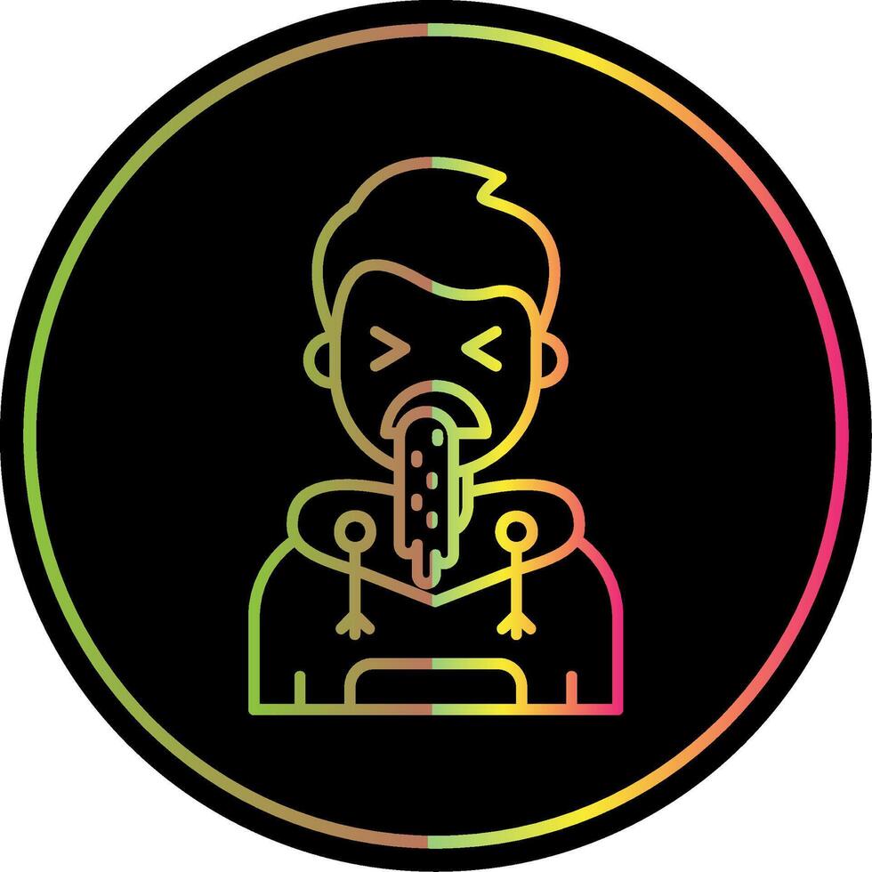 Vomit Line Gradient Due Color Icon vector