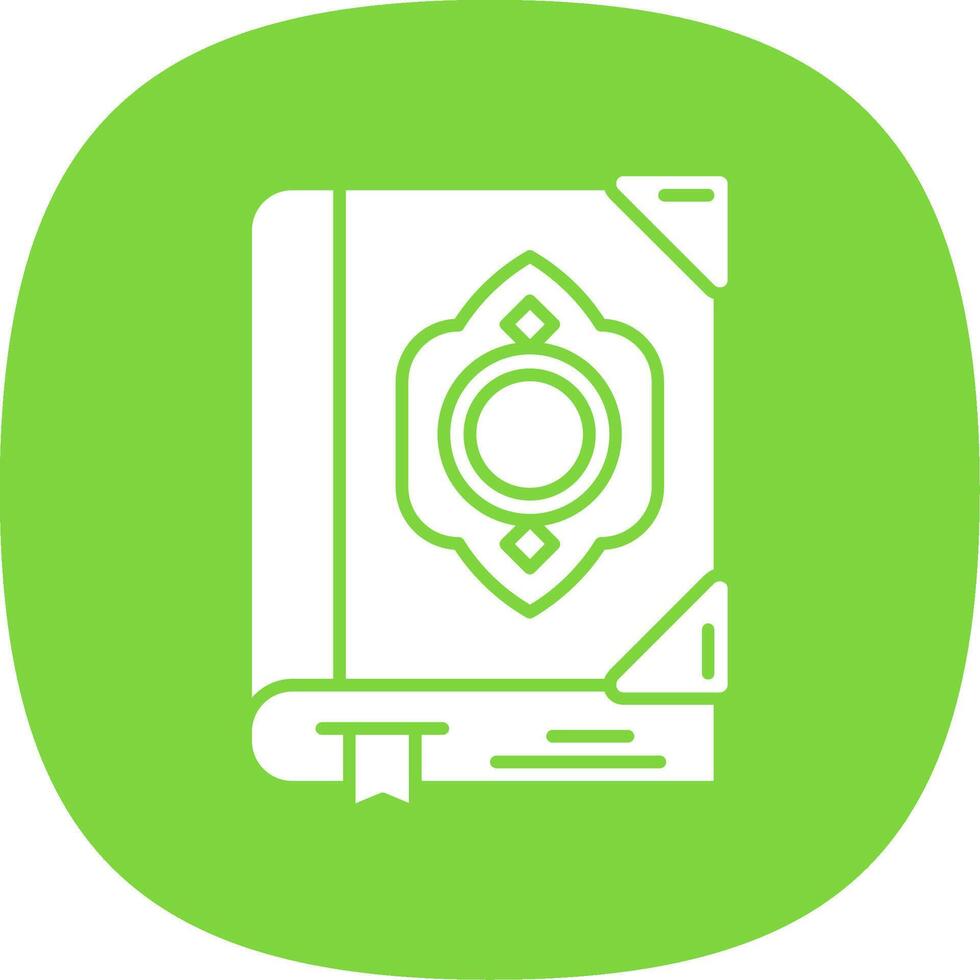 Quran Glyph Curve Icon vector