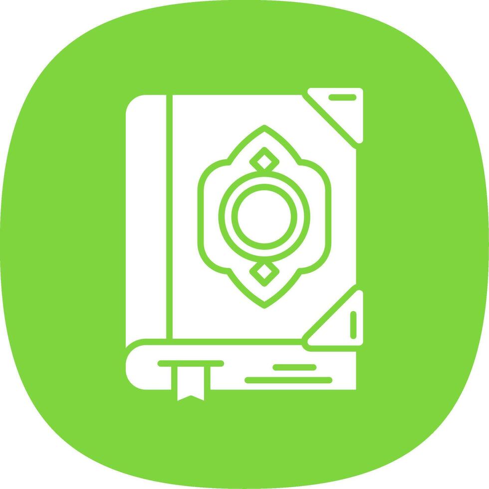 Quran Glyph Curve Icon vector