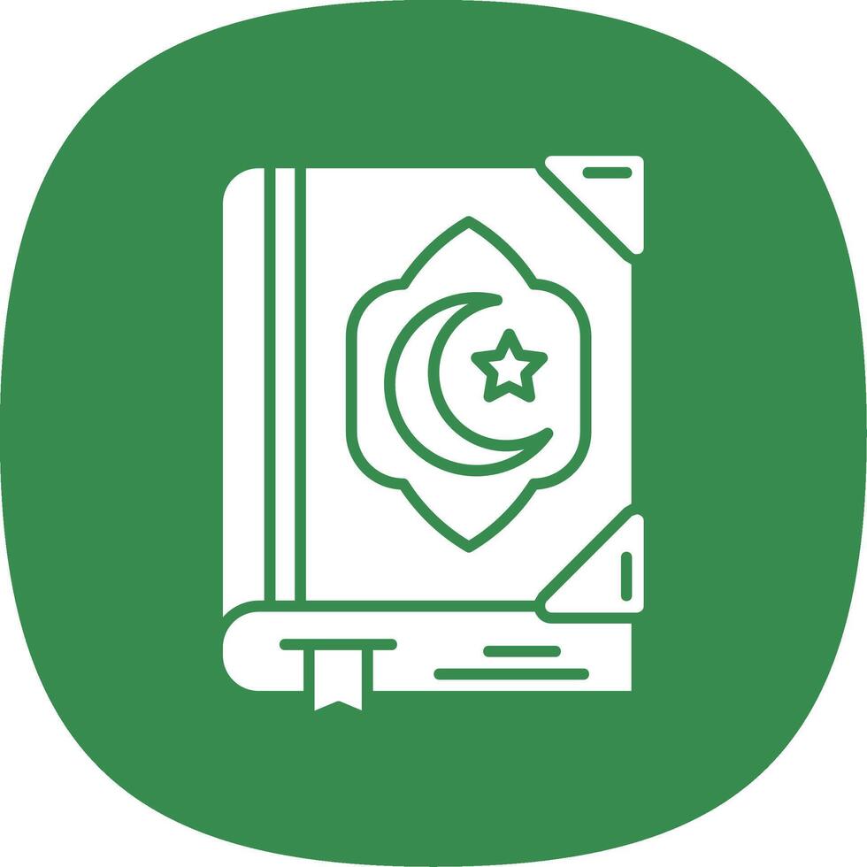 Quran Glyph Curve Icon vector