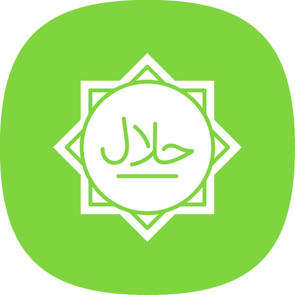 Halal Glyph Curve Icon vector