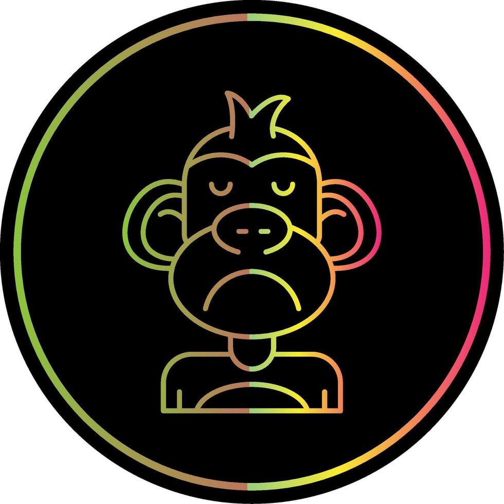 Sad Line Gradient Due Color Icon vector