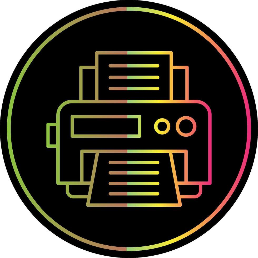 Printer Line Gradient Due Color Icon vector