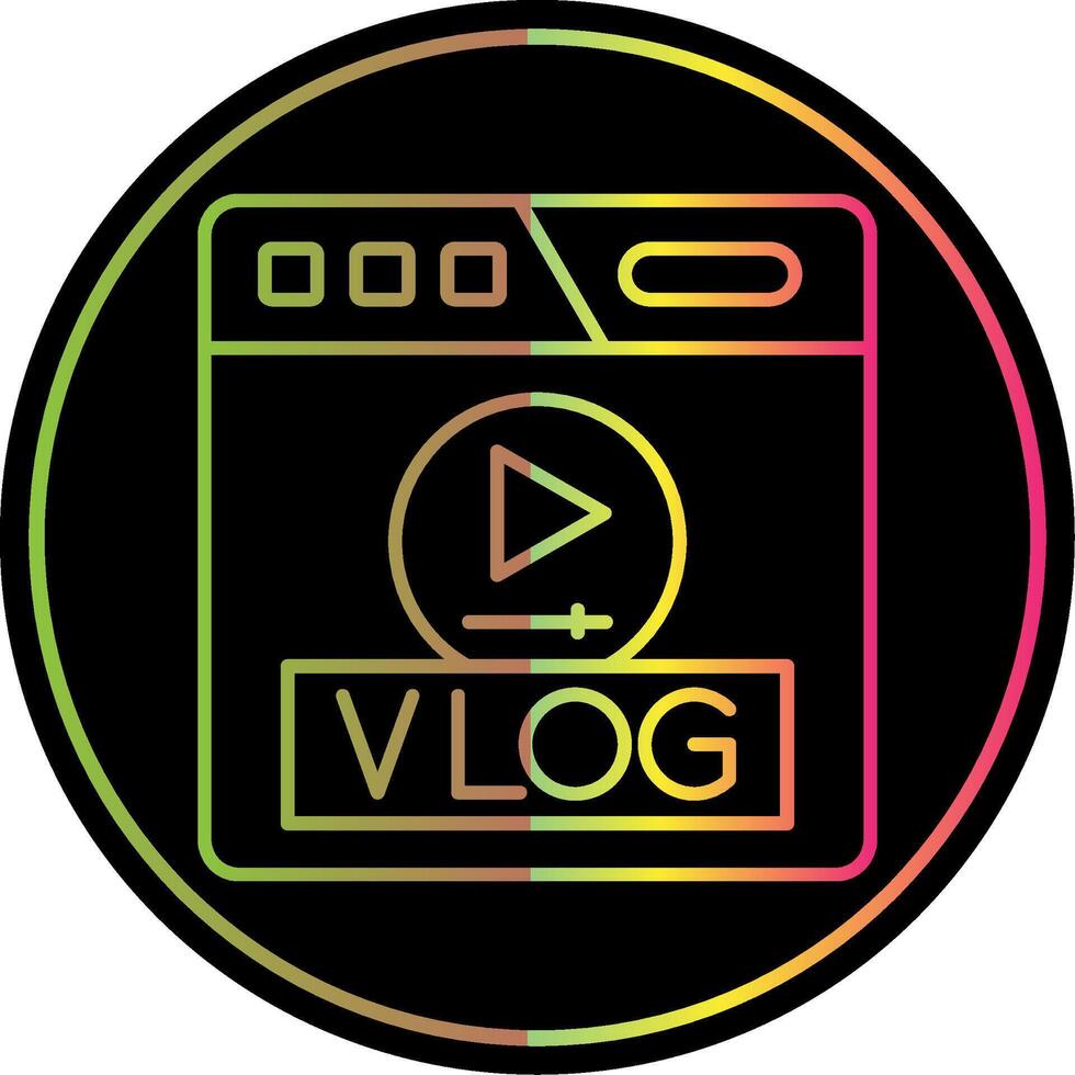 vlog línea degradado debido color icono vector