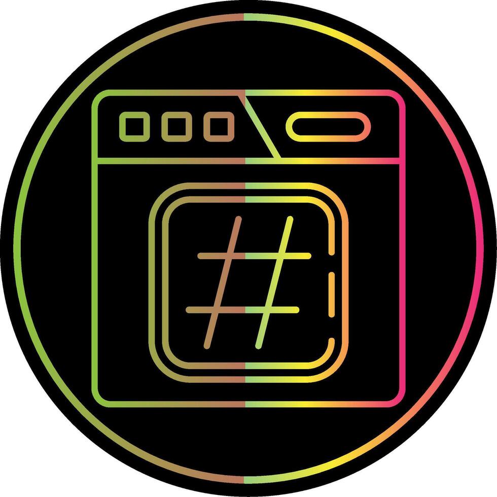 hashtag línea degradado debido color icono vector