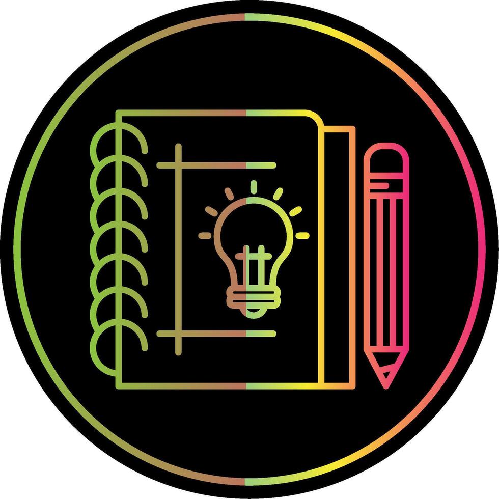 Sketchbook Line Gradient Due Color Icon vector
