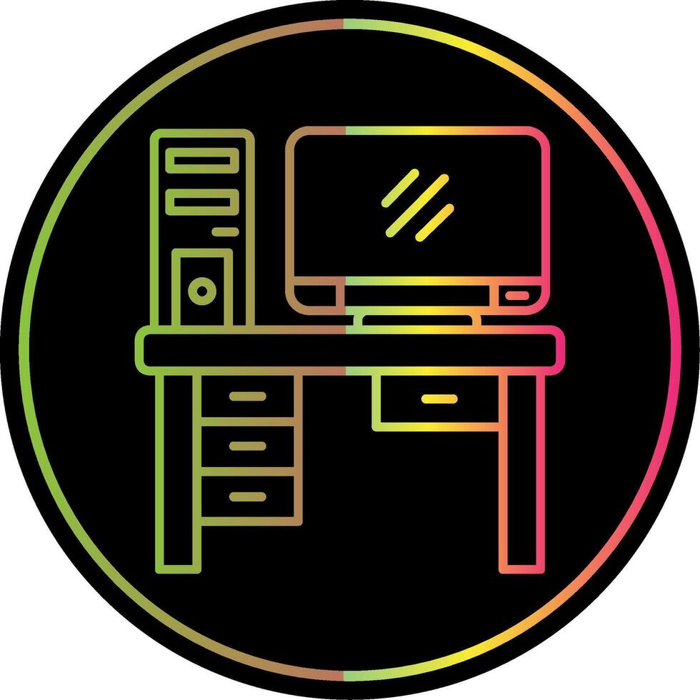Computer Line Gradient Due Color Icon vector