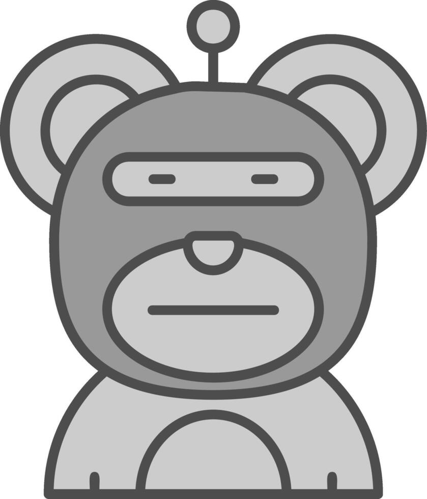 Robot Line Filled Greyscale Icon vector