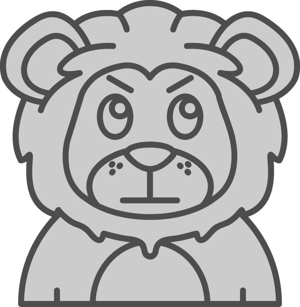 Angry Line Filled Greyscale Icon vector