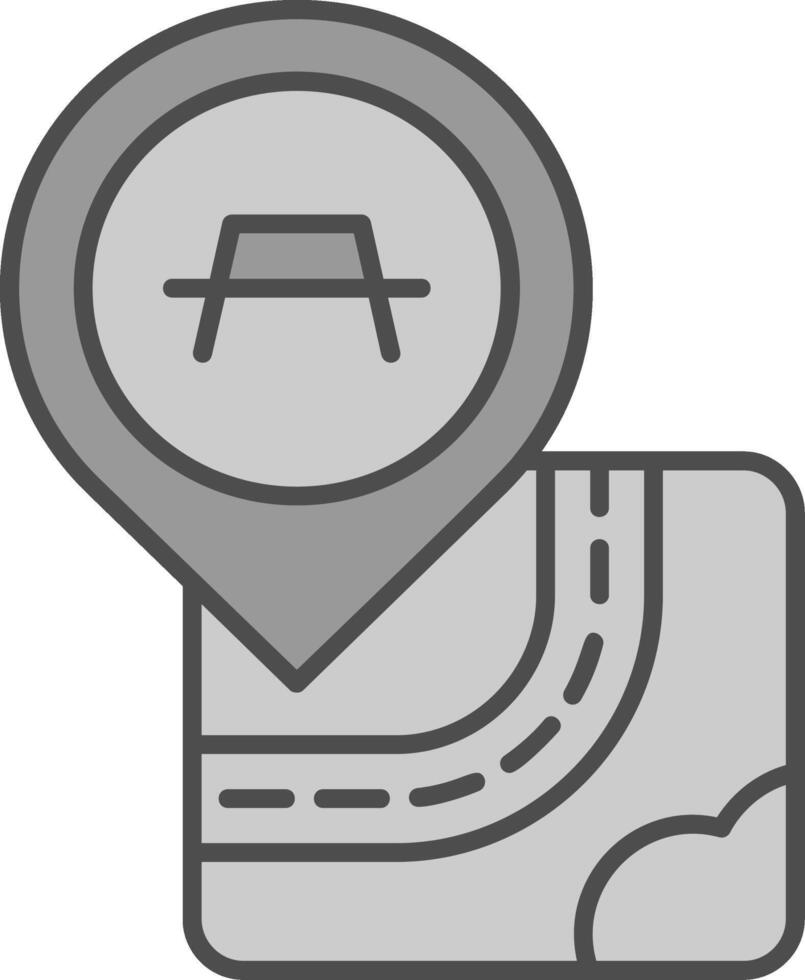 Picnic Line Filled Greyscale Icon vector