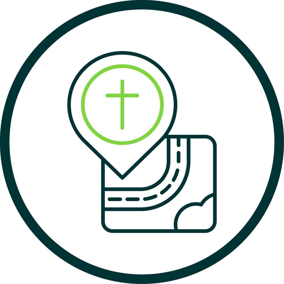 Church Line Circle Icon vector