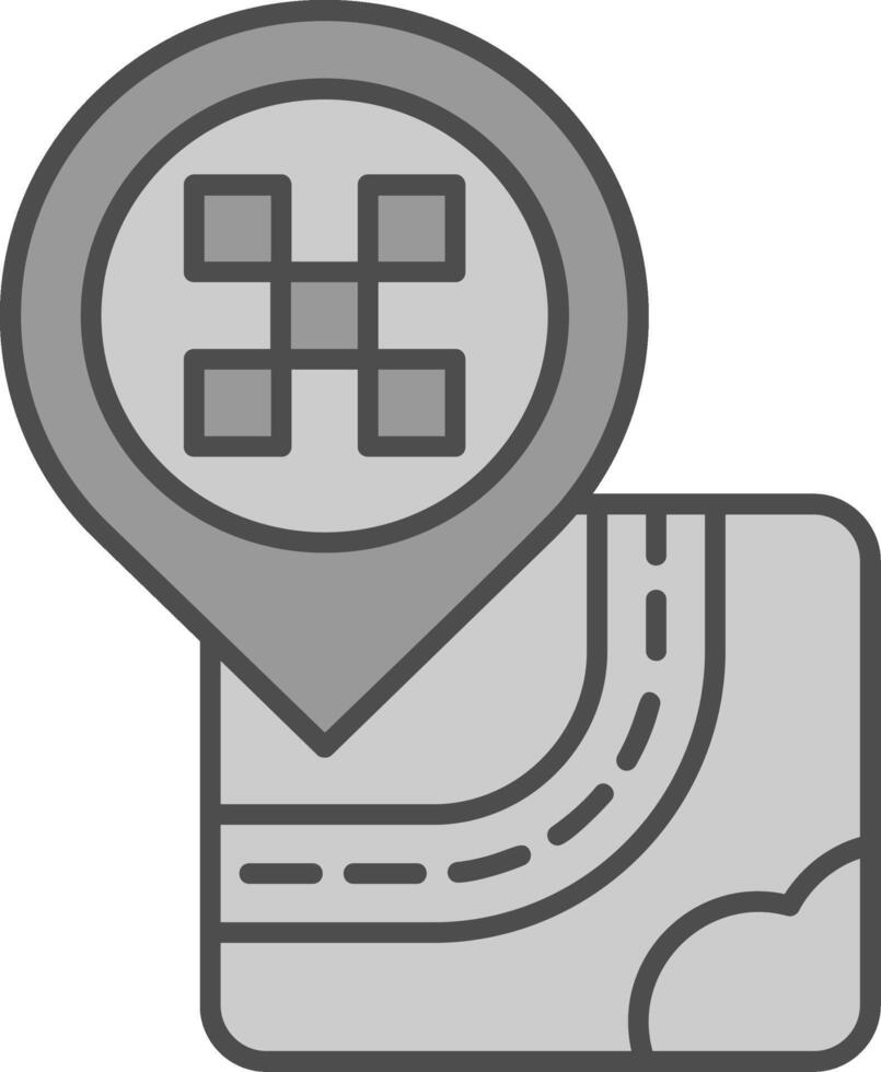 Cab Line Filled Greyscale Icon vector