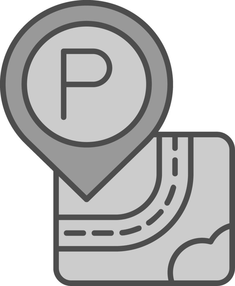 Parking Line Filled Greyscale Icon vector