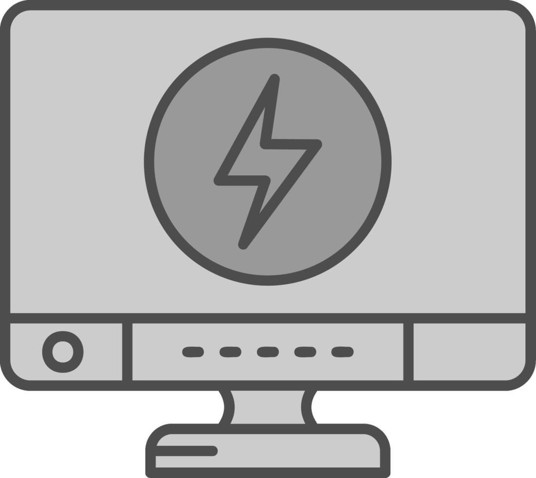 Energy Line Filled Greyscale Icon vector