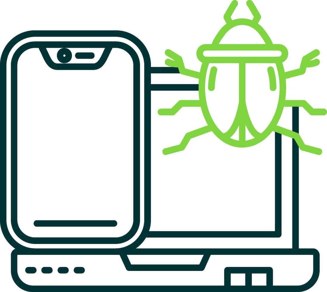 Bug Line Circle Icon vector