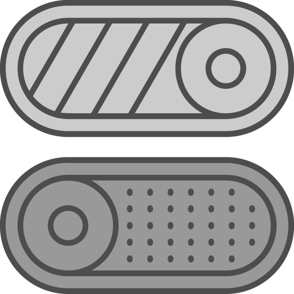 Toggle Line Filled Greyscale Icon vector