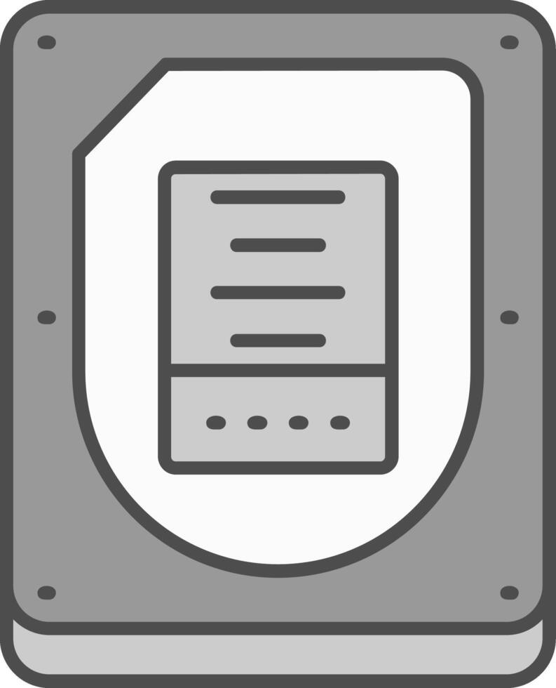 Disk Line Filled Greyscale Icon vector