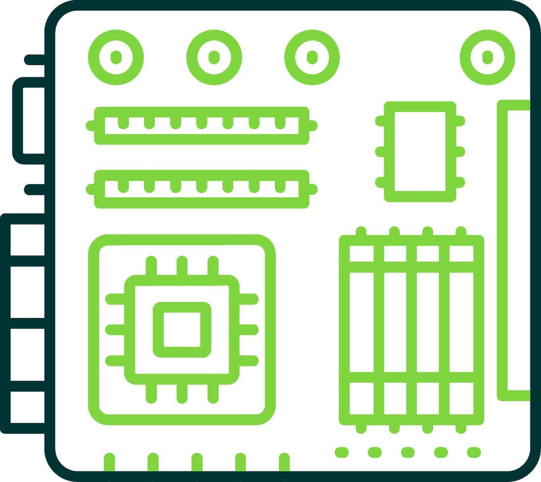 Motherboard Line Circle Icon vector