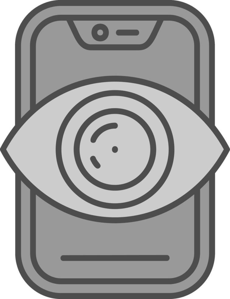 Vision Line Filled Greyscale Icon vector