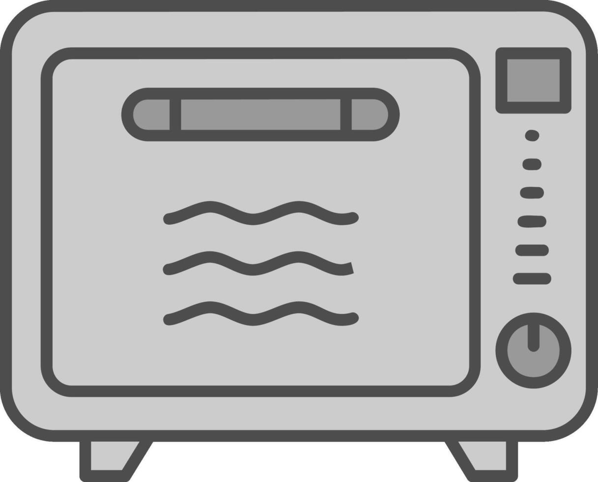 Oven Line Filled Greyscale Icon vector