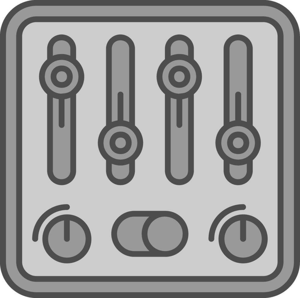 controlar línea lleno escala de grises icono vector