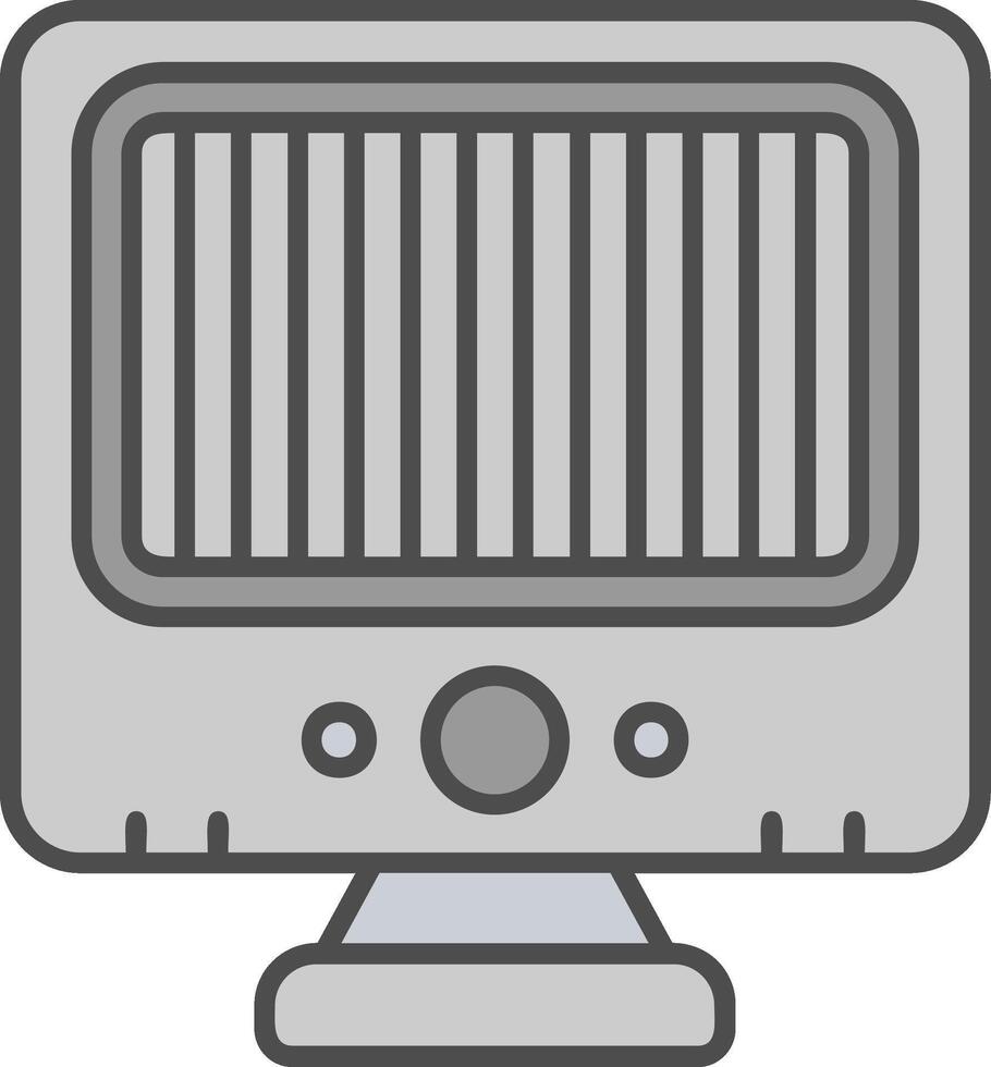 Heater Line Filled Greyscale Icon vector