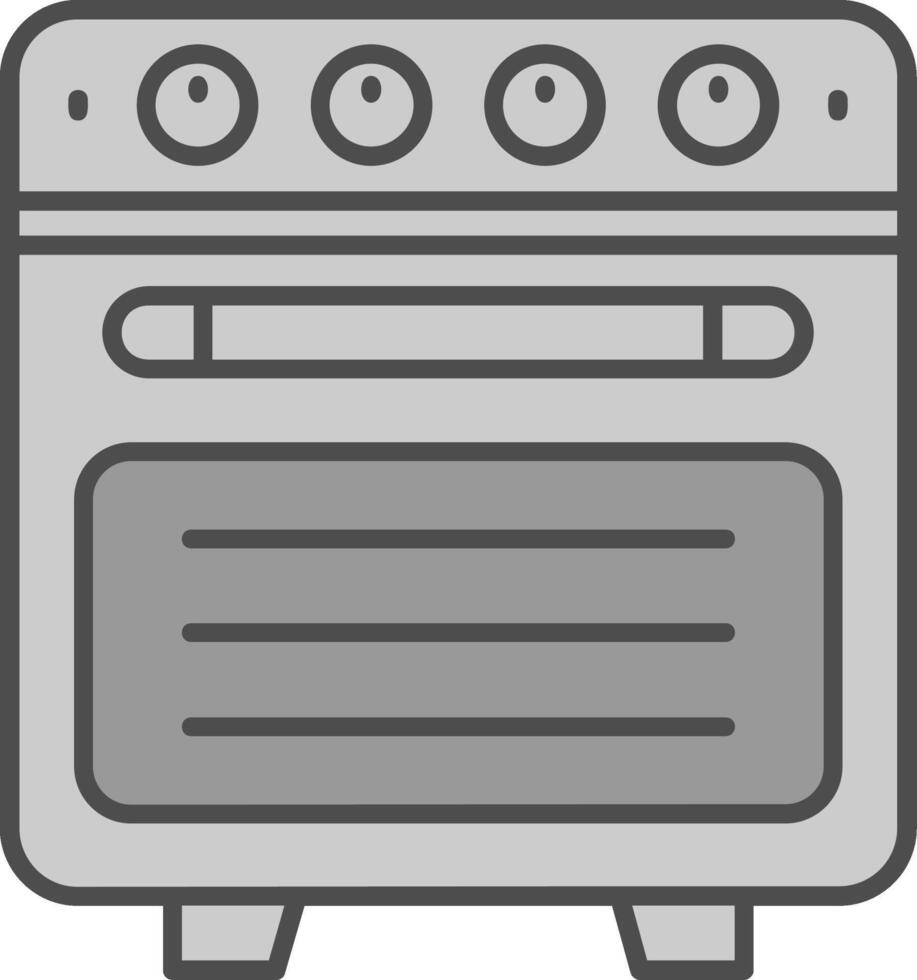 Oven Line Filled Greyscale Icon vector