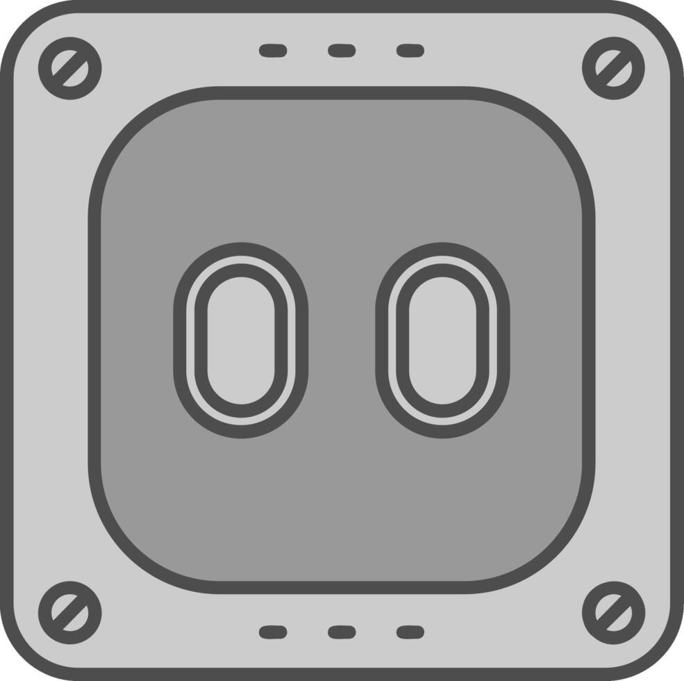 Socket Line Filled Greyscale Icon vector