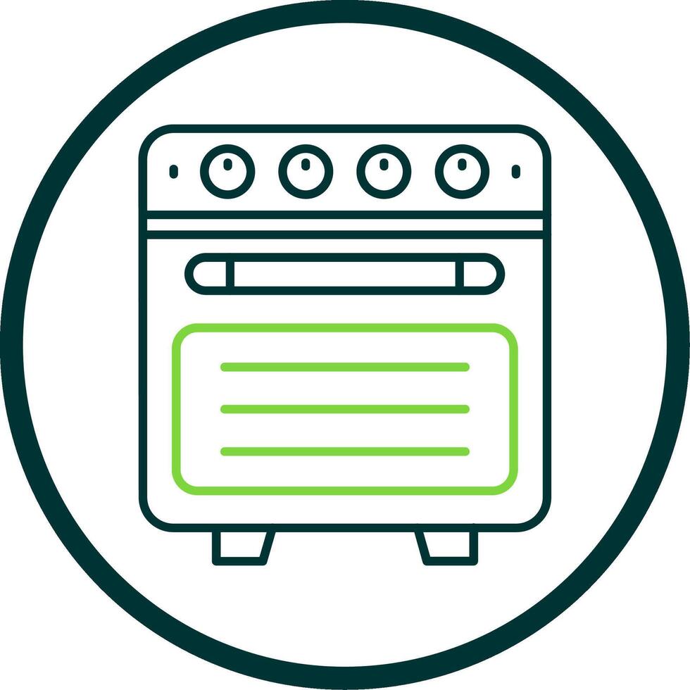 Oven Line Circle Icon vector