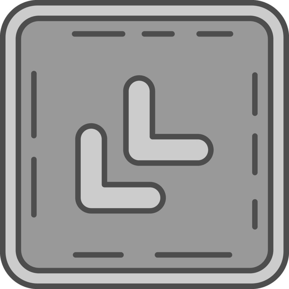 Chevron Line Filled Greyscale Icon vector