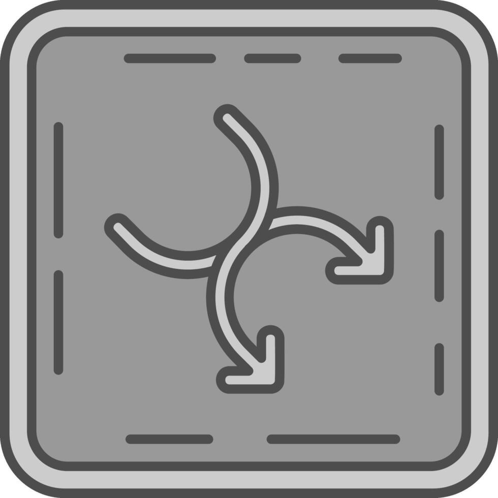 Shuffle Line Filled Greyscale Icon vector