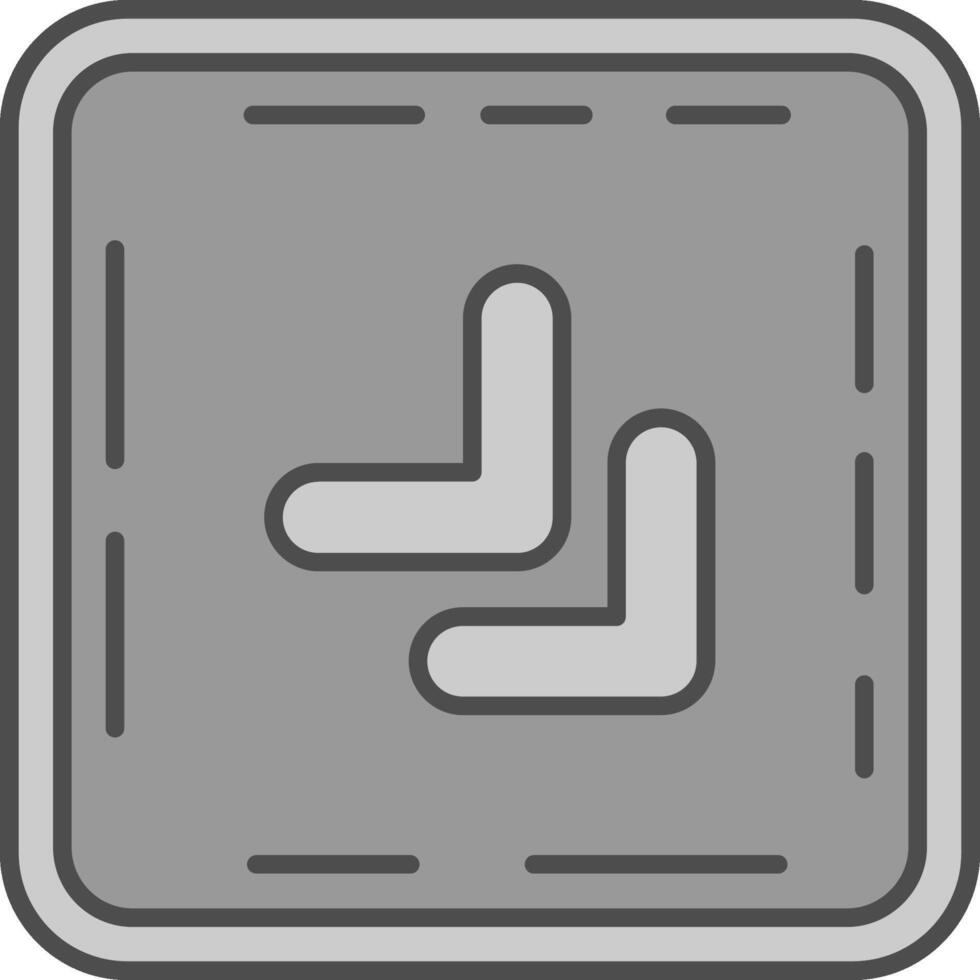 Chevron Line Filled Greyscale Icon vector