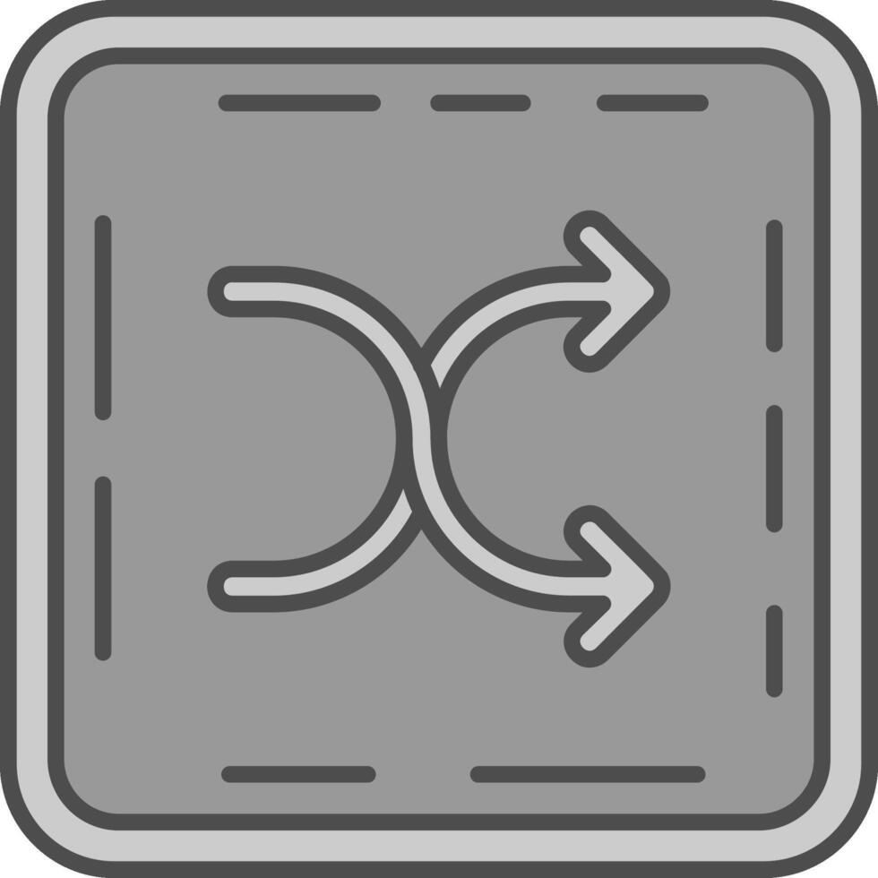 Shuffle Line Filled Greyscale Icon vector