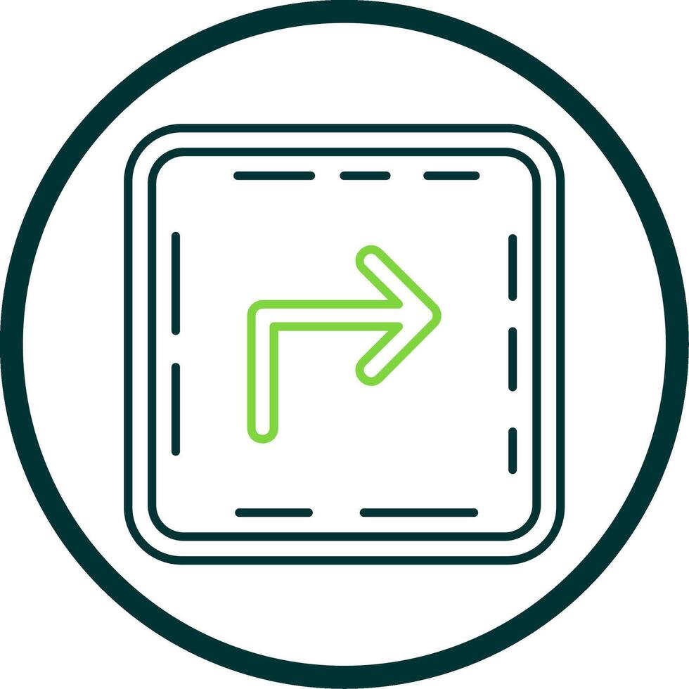 Turn Line Circle Icon vector
