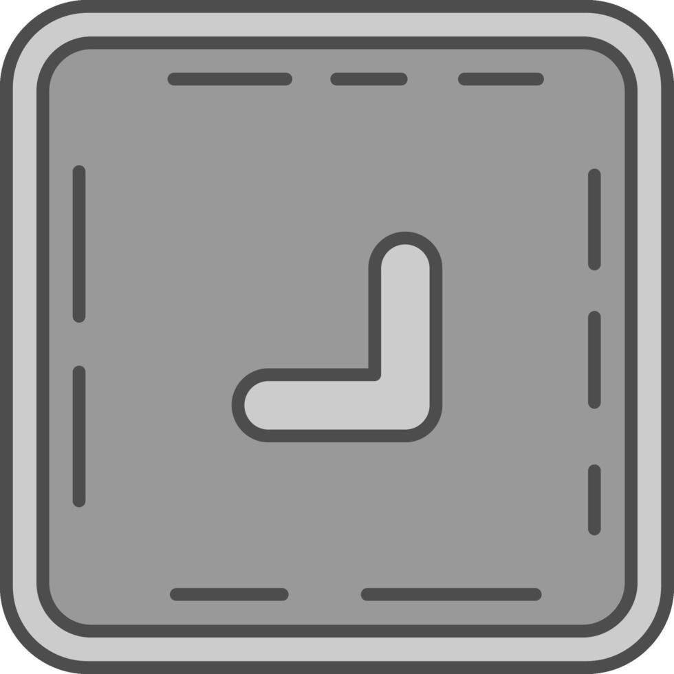 Chevron Line Filled Greyscale Icon vector