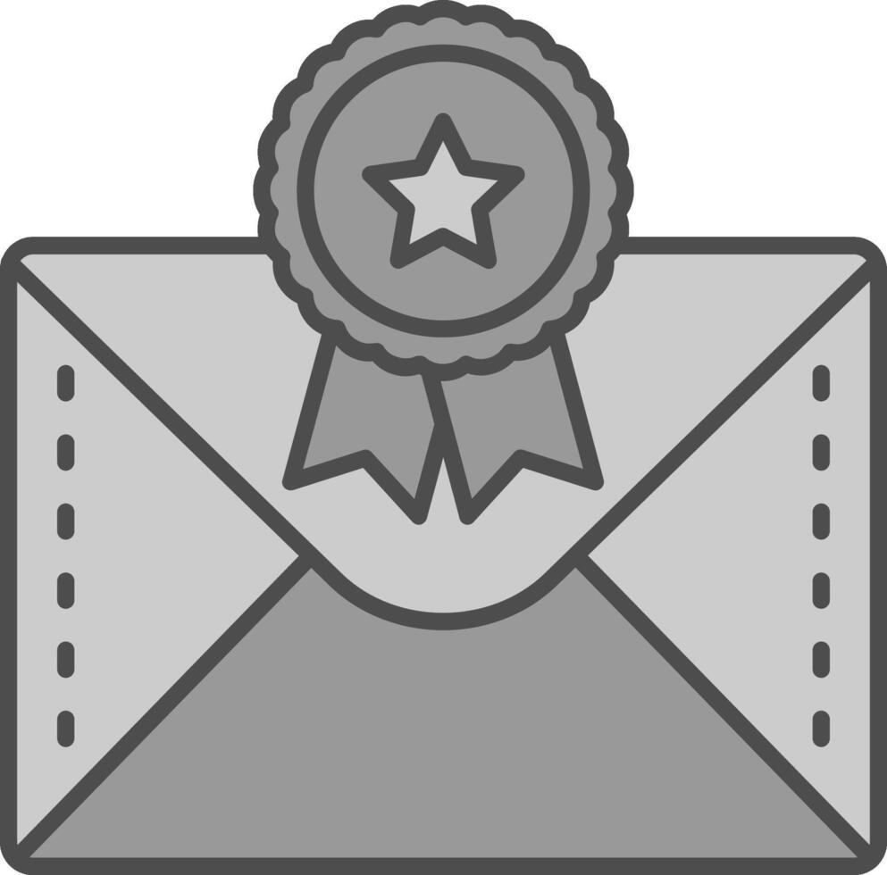 Badge Line Filled Greyscale Icon vector
