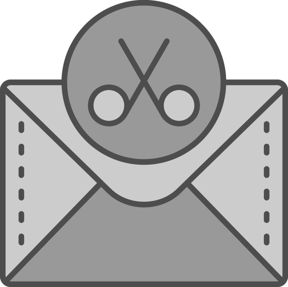 Scissor Line Filled Greyscale Icon vector