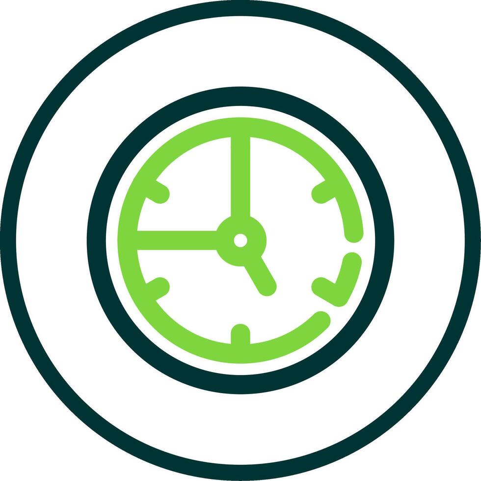 hora línea circulo icono vector