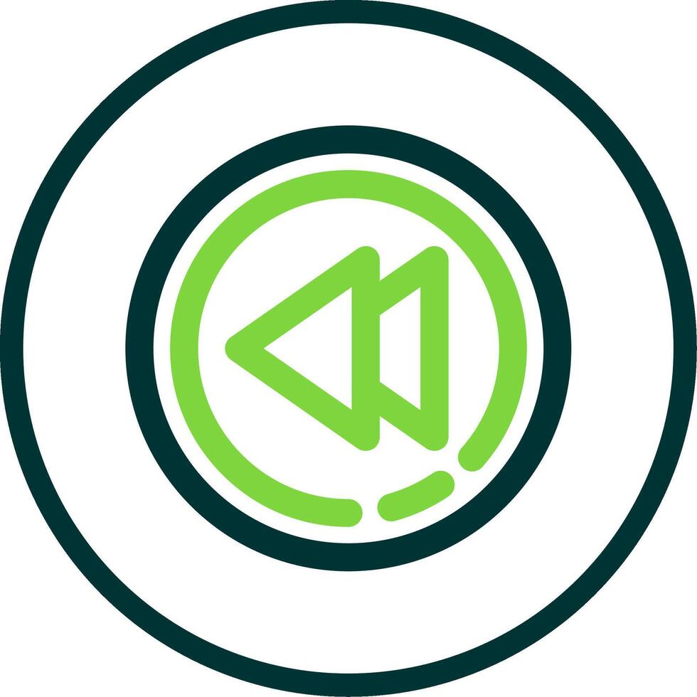 Rewind Line Circle Icon vector