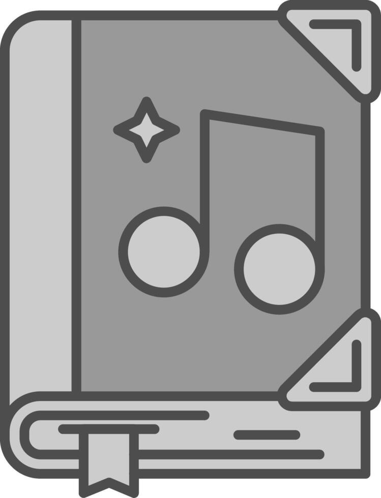 música línea lleno escala de grises icono vector