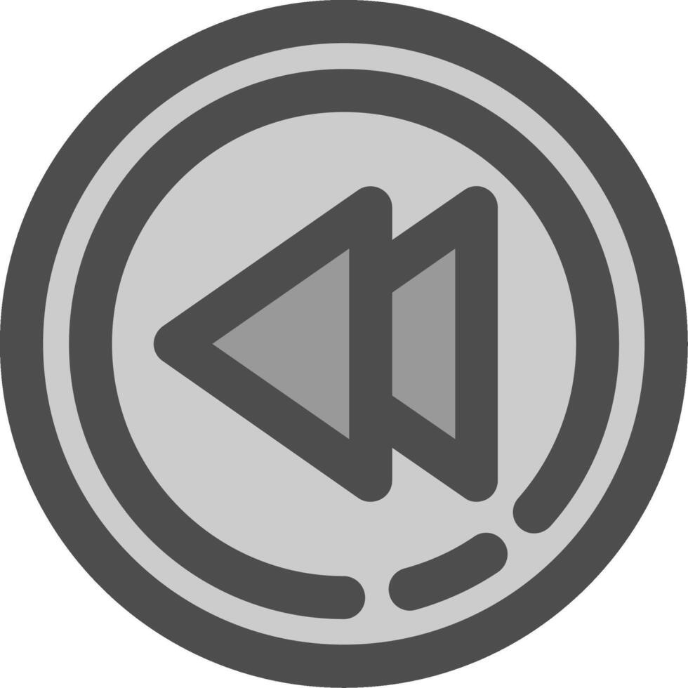 Rewind Line Filled Greyscale Icon vector