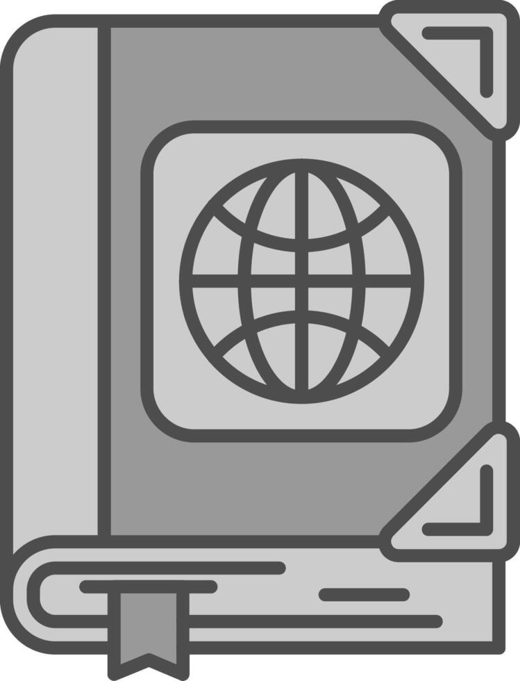 Atlas Line Filled Greyscale Icon vector