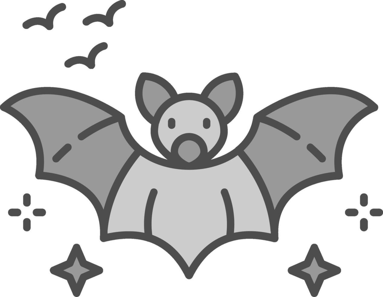 Bat Line Filled Greyscale Icon vector