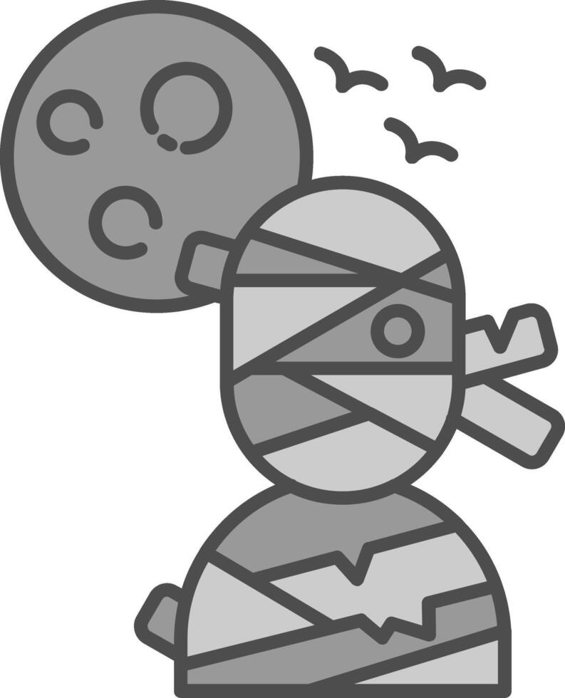 Mummy Line Filled Greyscale Icon vector