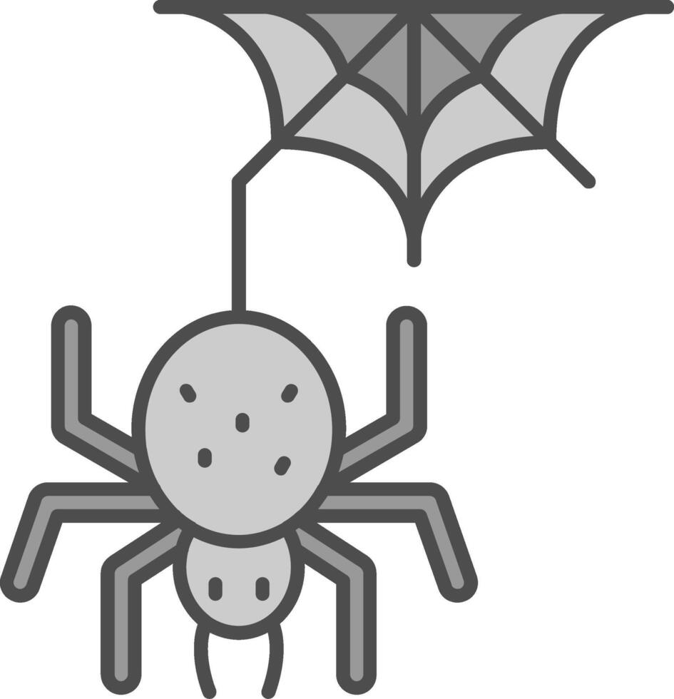 araña línea lleno escala de grises icono vector