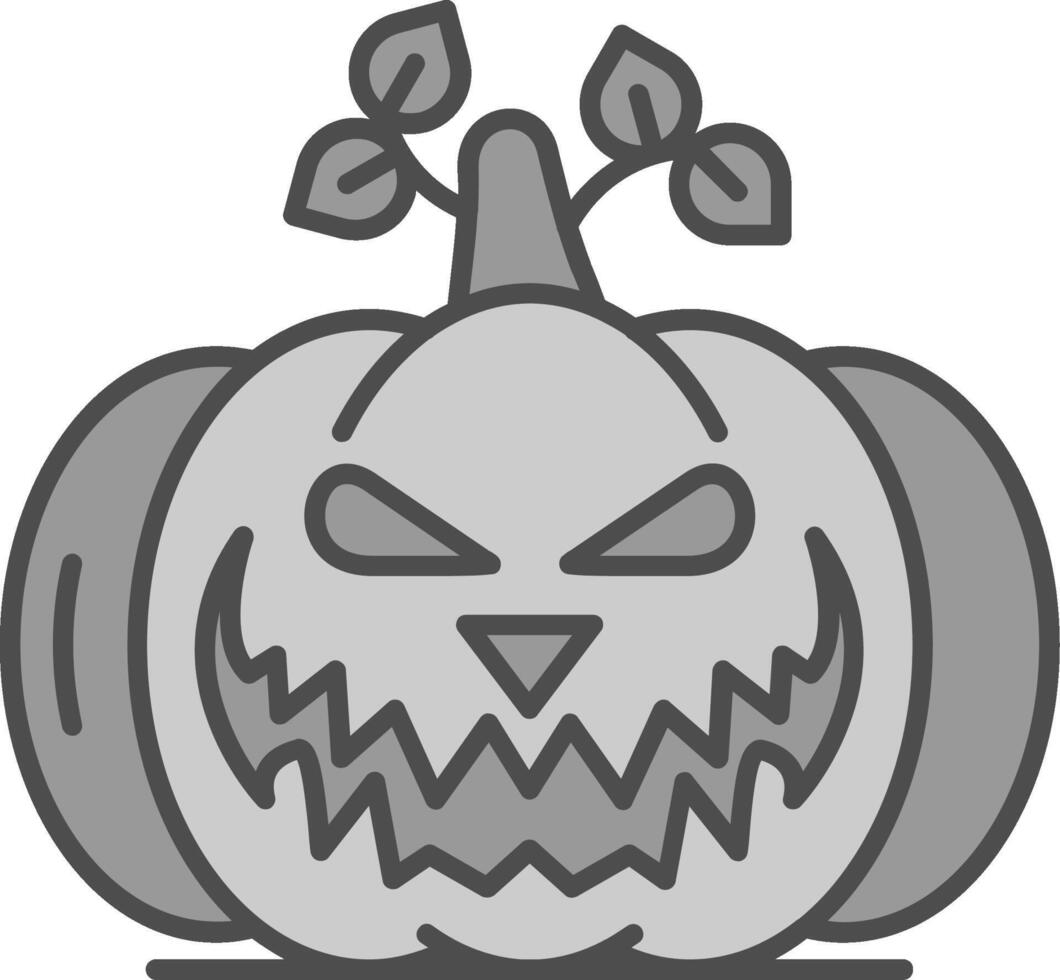 calabaza línea lleno escala de grises icono vector