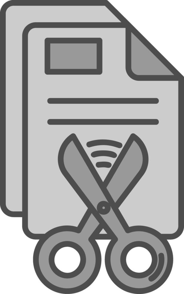Cut Line Filled Greyscale Icon vector