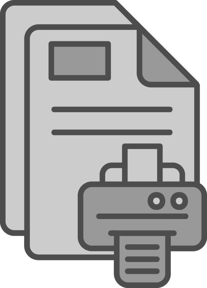 Print Line Filled Greyscale Icon vector
